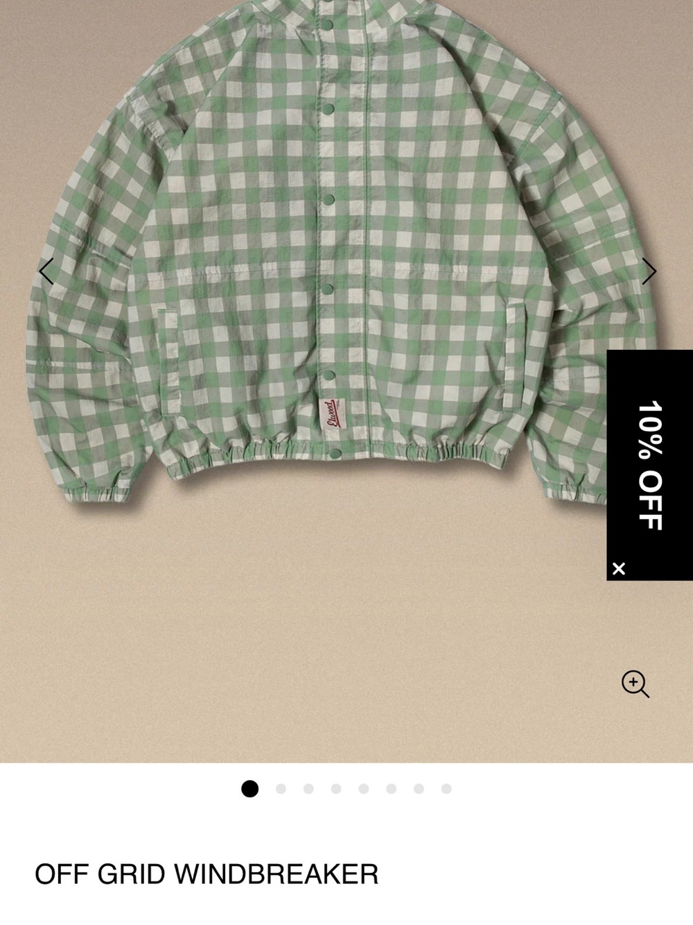 Elwood Off Grid Windbreaker Jacket - Green Gingham